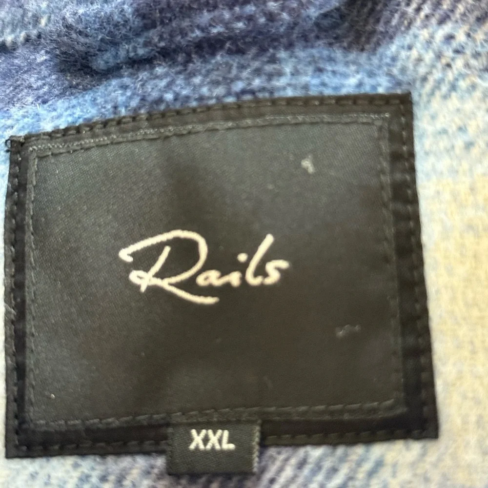 Rails Tripp Plaid Flannel Shirt Jacket Azure Shaphire Blue, size XXL - Picture 8 of 14